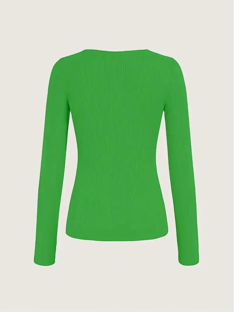 European Slim V-neck Chain Long Sleeve Women's Top - 2025 Collection