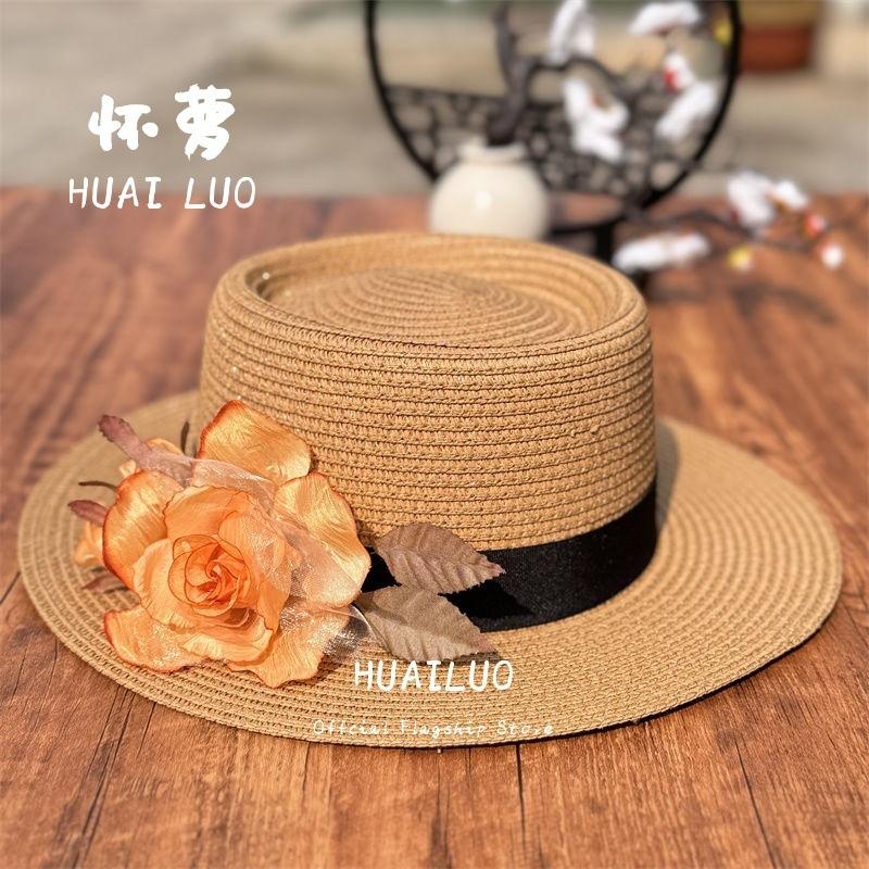 New Hat Flower Resort Beach Hat Summer Sun Hat Sun Hat Seaside Sun Protection French Ladies Sunshade