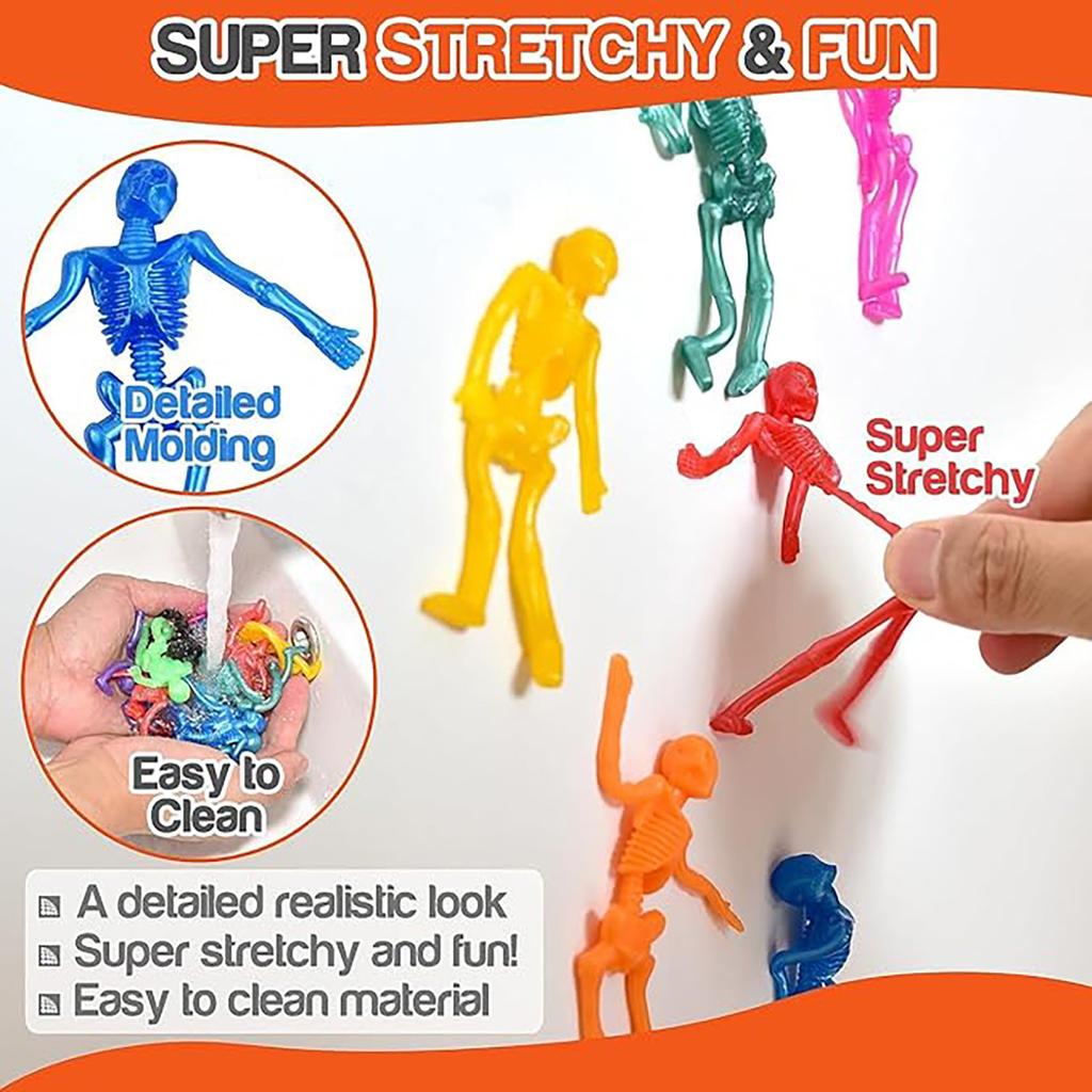 Elastic 5/20Pcs Skeleton Sticky Wall Doll Toy Elastic Skeleton Wet Sliding Toy Set Suitable For Party Halloween Happy Small Gift