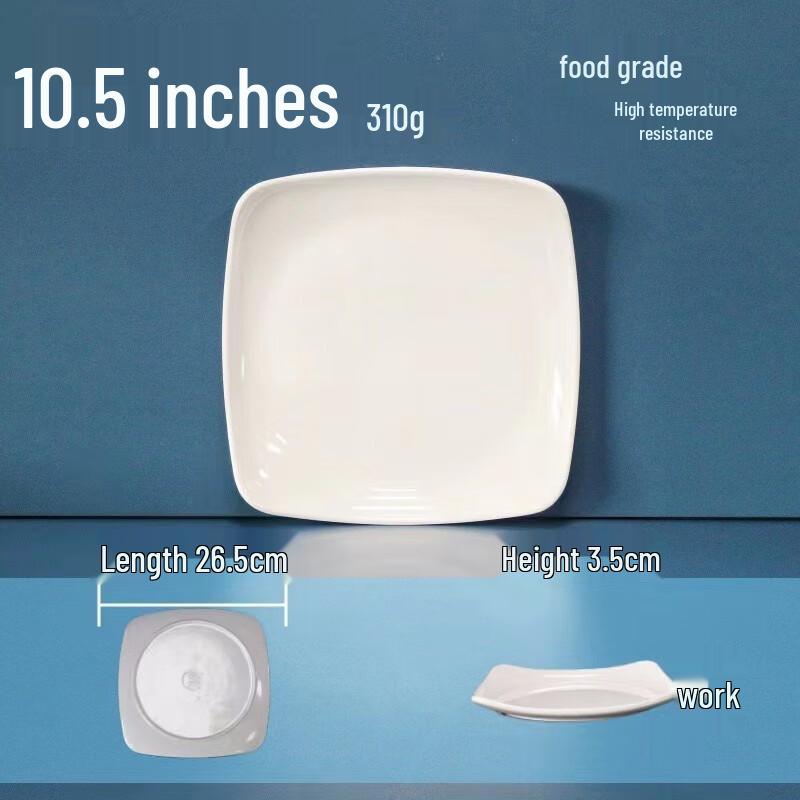 LIJIA FITMENT Melamine Square Dinner Plates (5-Pack)