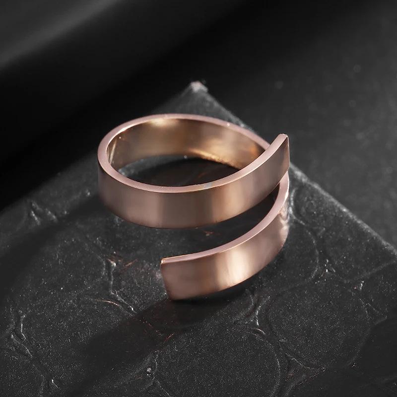 European and American Popular Jewelry Jewelry Niche High End Geometric Irregular Ring Glossy Titanium Steel Ring