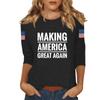 Women's Casual Fashionable Sexy Comfortable Neck Three-Quarter Sleeve Top