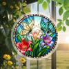 Suncatcher Ornament 19cm 2D Stained Animal Puzzle Butterfly Cat Window Decoration for Window Wall Home Living Room Bedroom
