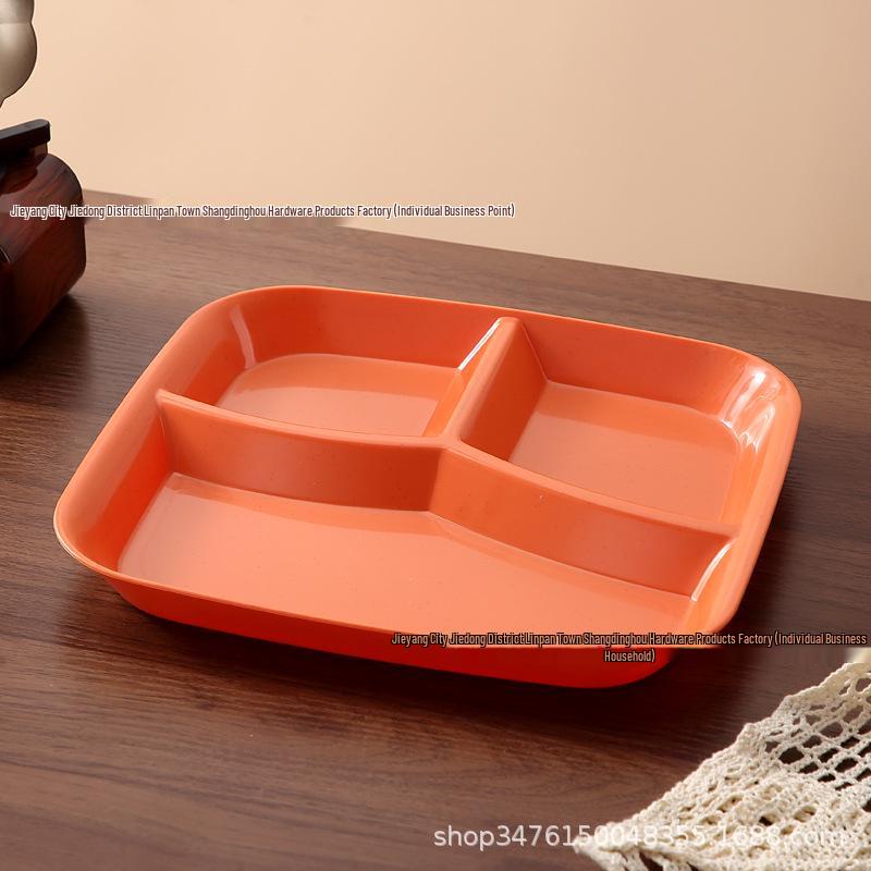 Fettforbrenning Porsjonskontrolltallerken: Tre-roms, fallsikker hvetestrådesign, fargekodet for effektiv måltidsplanlegging.