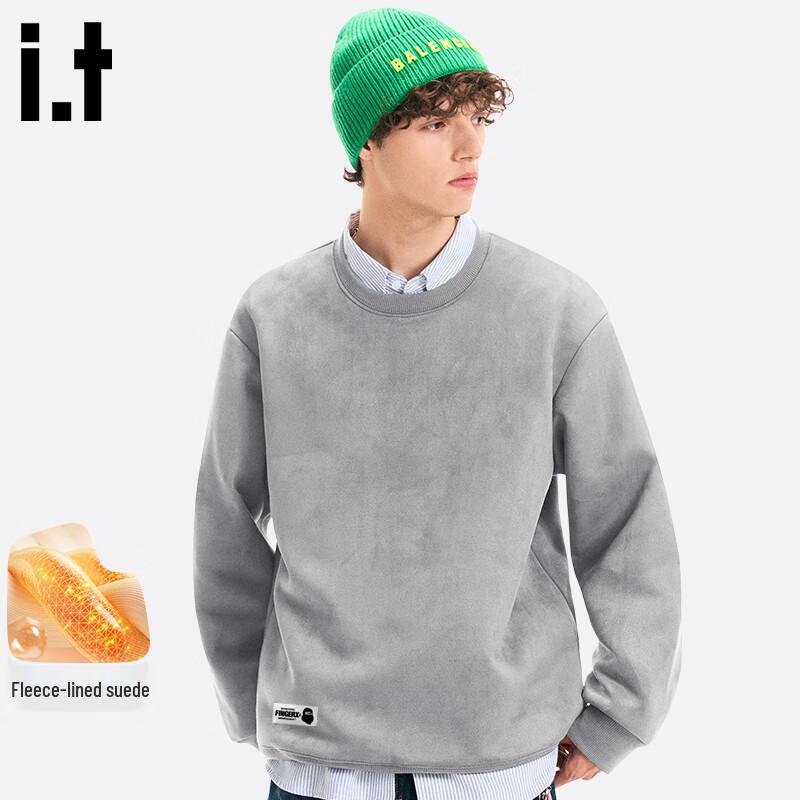 Fingercroxxit Men's Fleece Suede Sweatshirt