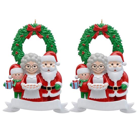 Christmas Pendant Santa Claus Family Hanging Pendant Classic Colors Family Theme Festive Atmosphere Decor
