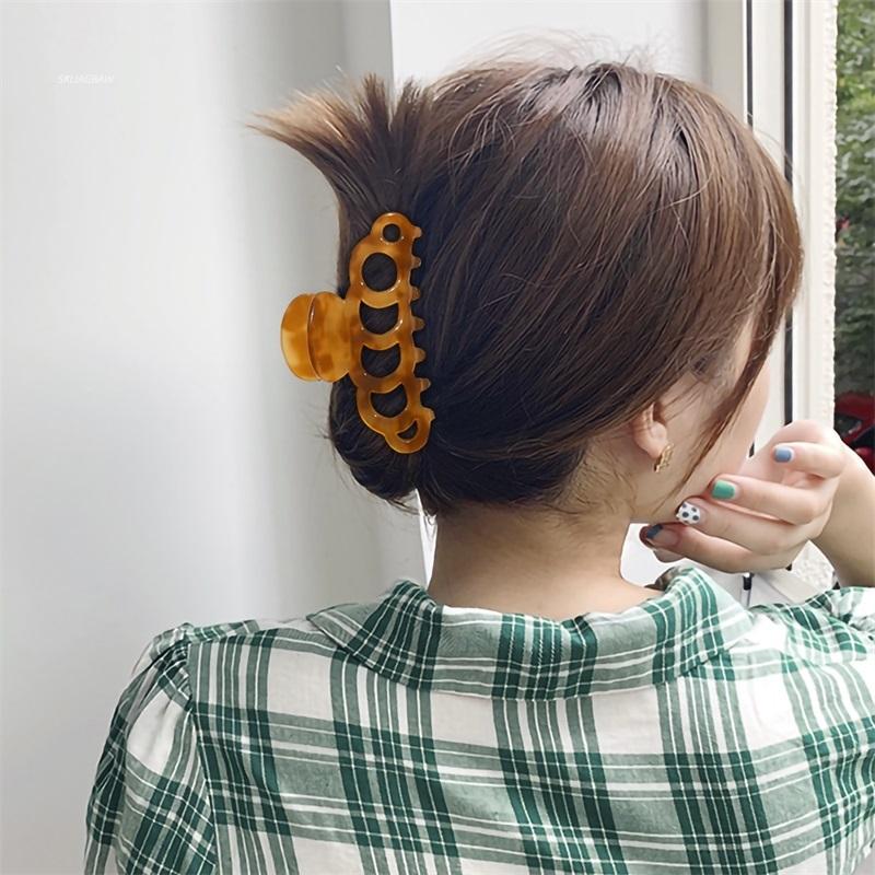 New Claw Clip Acetate Hair Clips for Women Elegant Colorful Solid Color Girls Hair Barrettes Hair Clips Hair Accessories