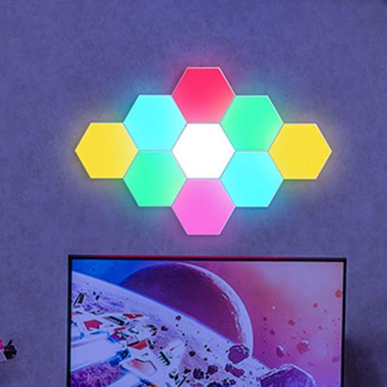 1 Set Hexagonal High Brightness Stepless Wall Lamp Dimming Multiple Lighting Modes Touch