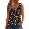 Womens Tank Top V Neck Basic Printed Casual Flowy Sleeveless Deep Side Cut Tops For Women