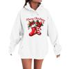 Women's Fashion Casual Long Sleeve Loose Christmas Print Hooded Sweatshirt