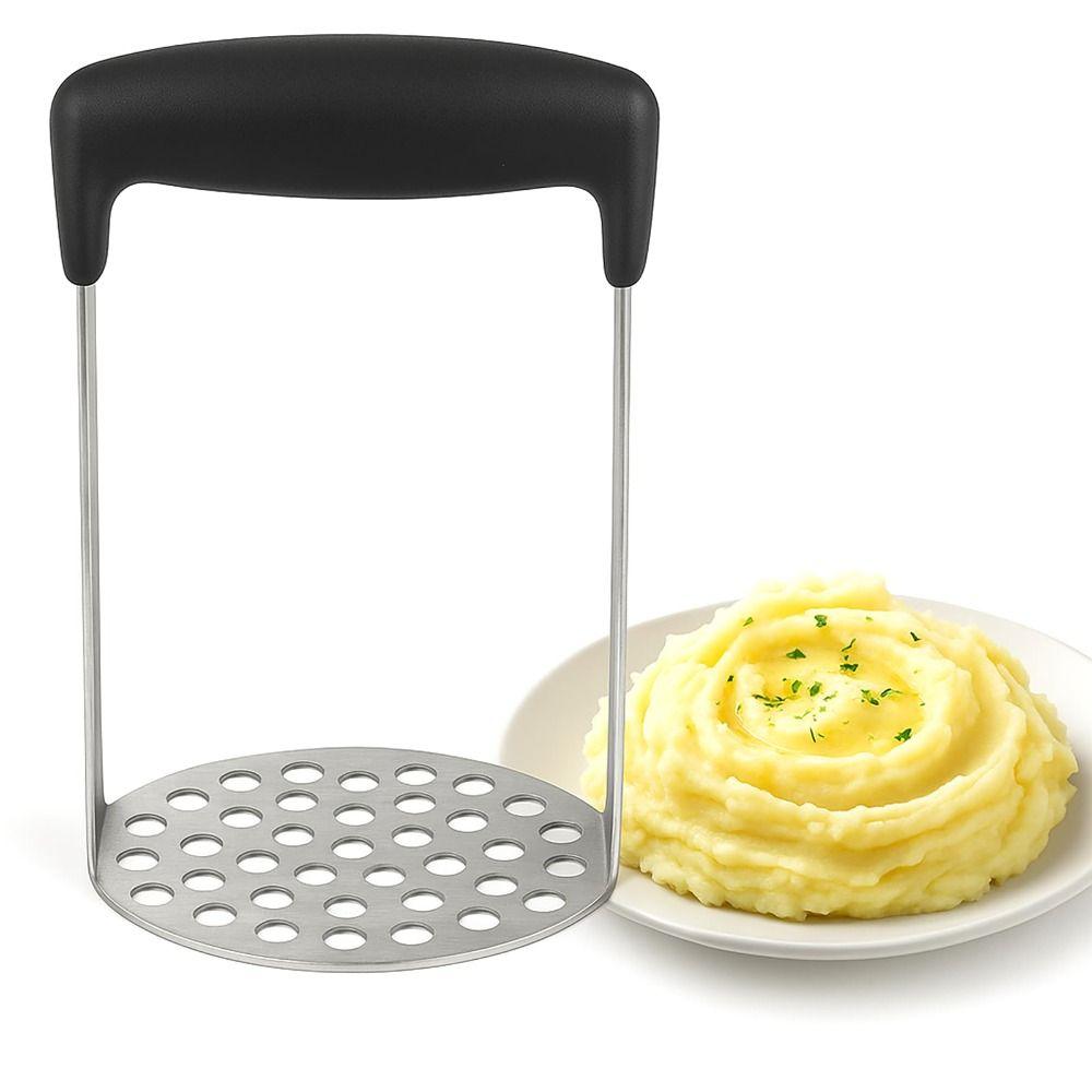 Heavy Duty Potato Masher Rust-proof Multi-Purpose Stainless Steel Masher Dishwasher Safe Easy Clean Fruit Vegetable Mashing Tool
