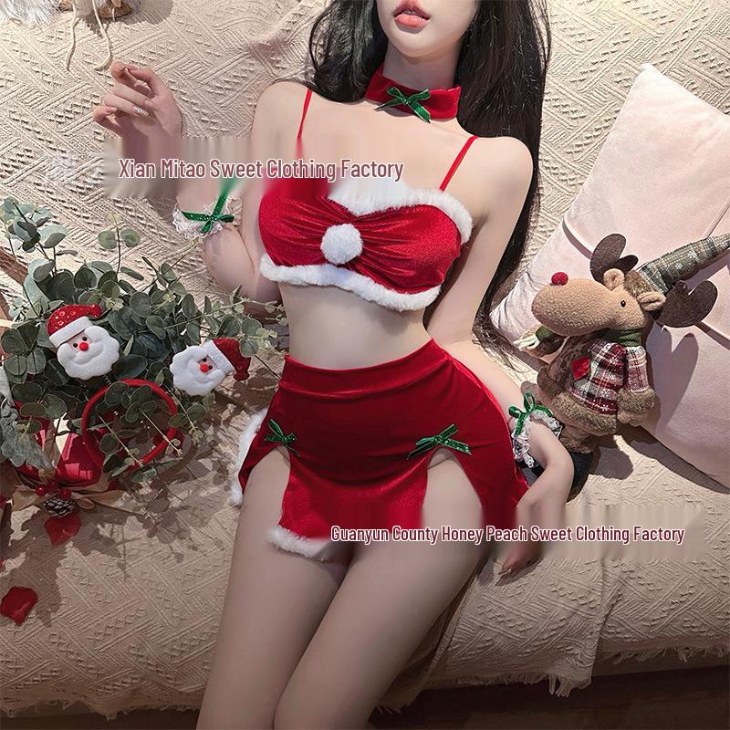 Sexy Santa Role Play Lingerie - Red Christmas & New Year's Outfit