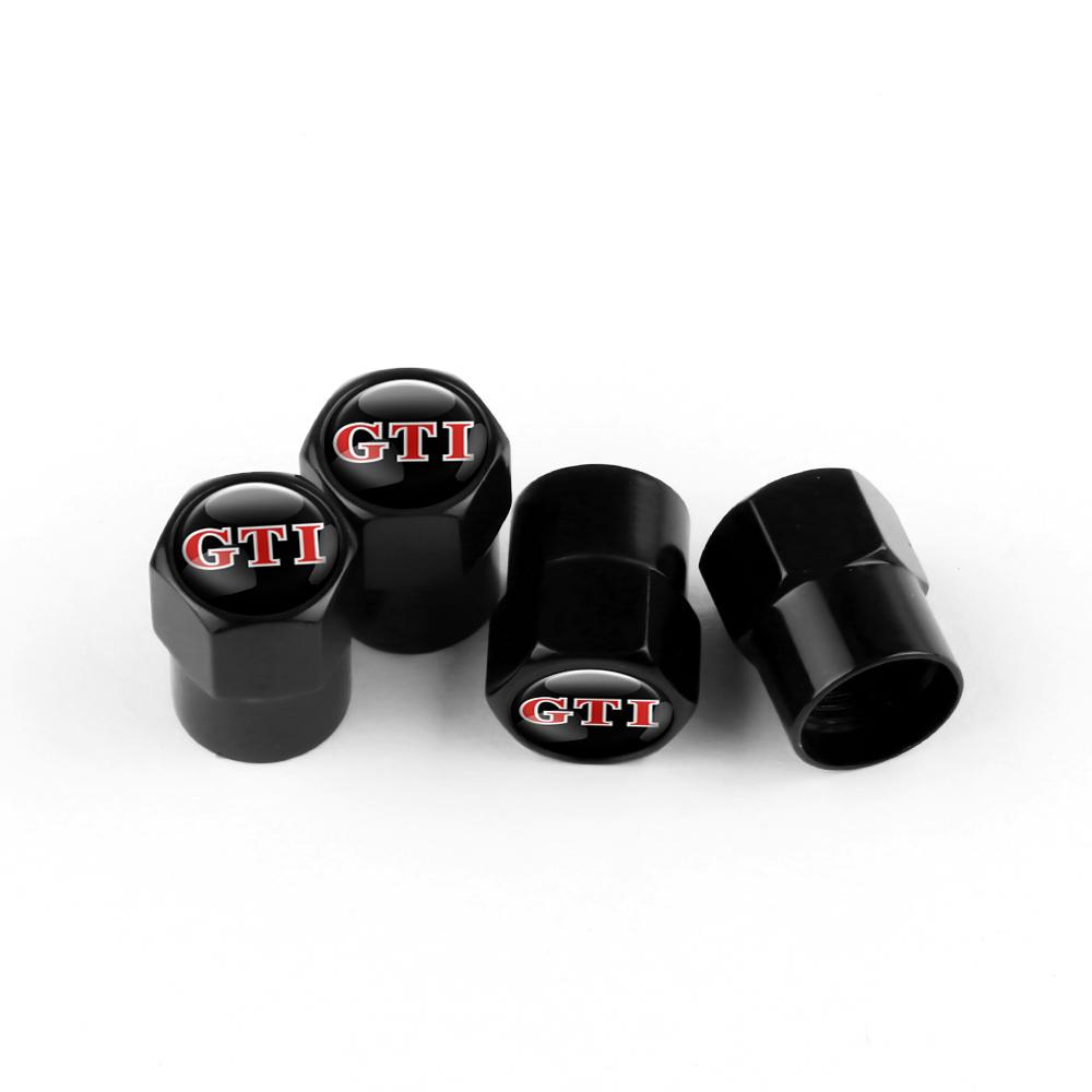 W23Aluminum Tire Valve Caps Dustproof Car Tyre Wheel Stem Air Valve Cover For R Volkswagen VW Tiguan Touran CC T-ROC Golf Polo GTI