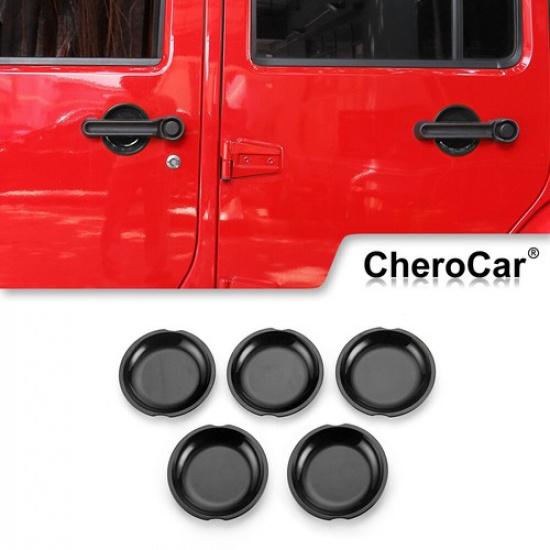 For Jeep Wrangler JK 07-17 Glossy Black ABS Interior Door Handle Bowl Cover Trim
