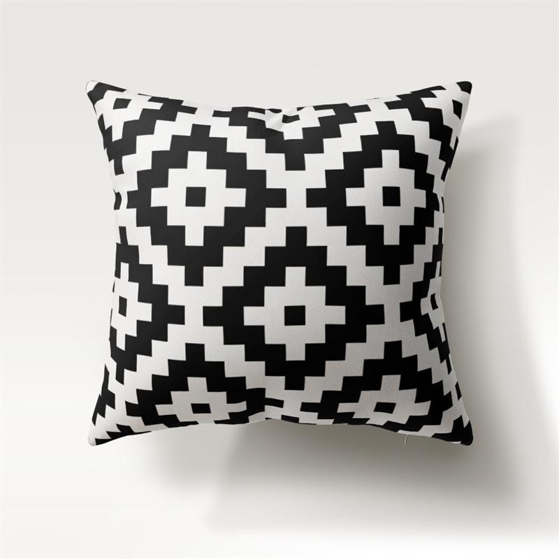 Nordic simple fashion black and white geometric polyester pillowcase 45x45cm Sofa Chair car cushion cover Home decor Pillowcase