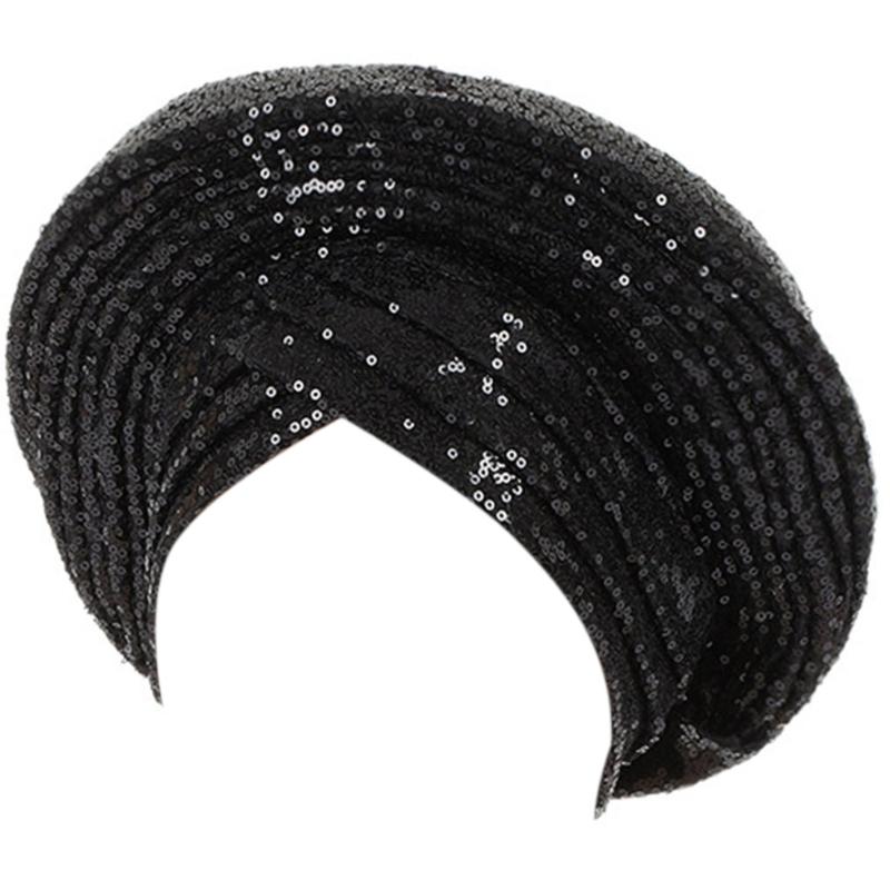 

Woman African Style Turban Caps for Wedding Outdoor Travel Turban Caps Breathable Sequins Turban Hot Weather Caps