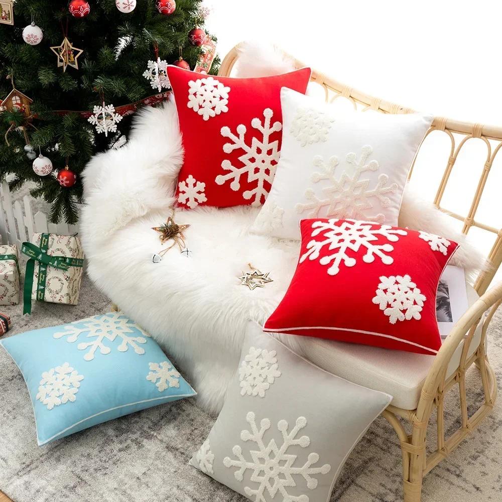 Christmas Throw Pillow Plush Cushion/ Pillow Cover for Sofa Living Room Decoration Nordic Pillowcases Home/ Bedroom Decor