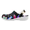 White EVA Clogs with Bright Heart Print, Lightweight Slip On Garden Shoes, Breathable Beach Sandals, Indoor Outdoor Slippers for Men Women