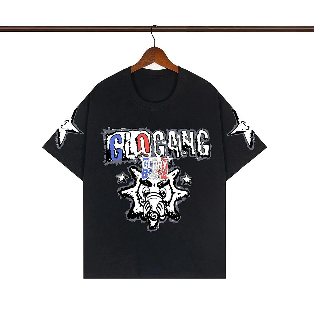 Streetwear Graffiti Farbmatch Buchstabe Kurzarm T-Shirts für Männer und Frauen Rundhalsausschnitt Baumwoll-Tees Oversized Hip Hop Tops