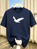 Unisexs Summer Quick Drying Material Eagle Pattern Print Fashionable Sports and Casual Loose Round Neck Short Sleeved Tshirt Top
