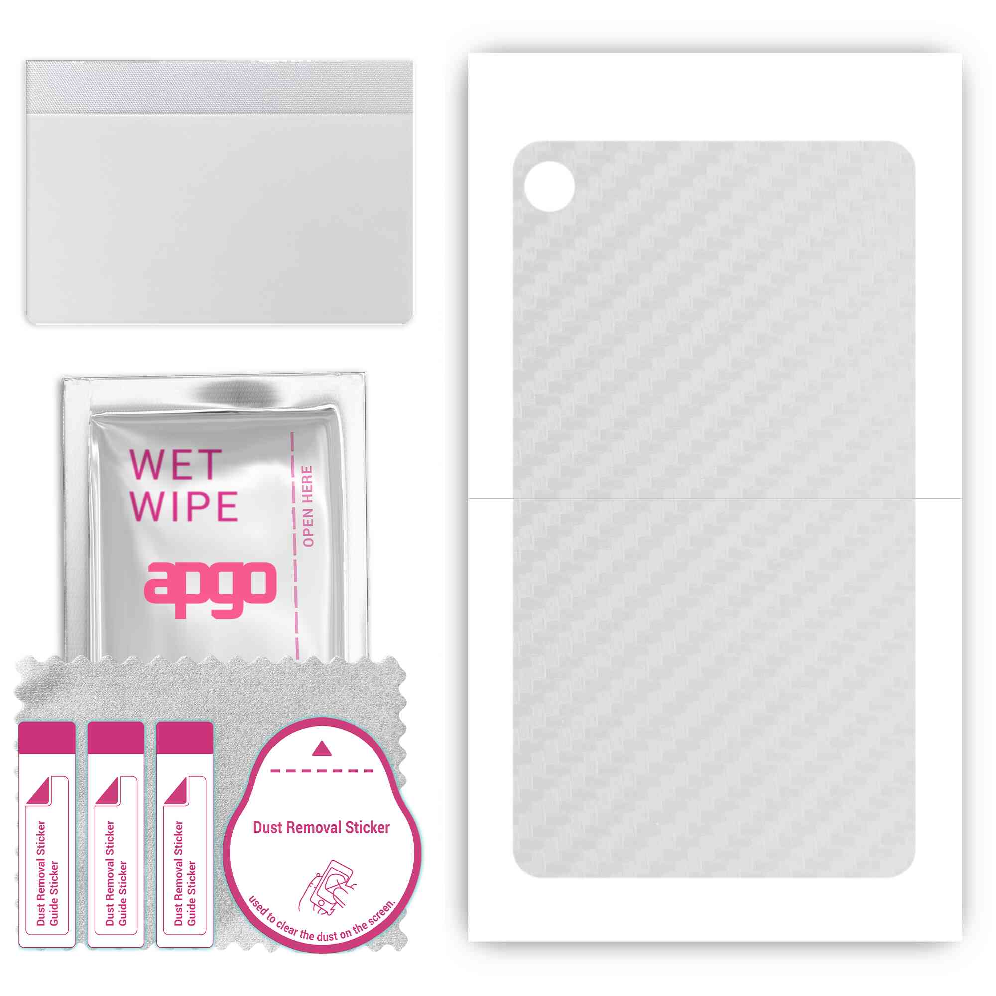 

apgo Protective Skin Sticker for the back compatible with Lenovo Tab M7, Wrap Film, Foil, Vinyl - Pattern Transparent Carbon