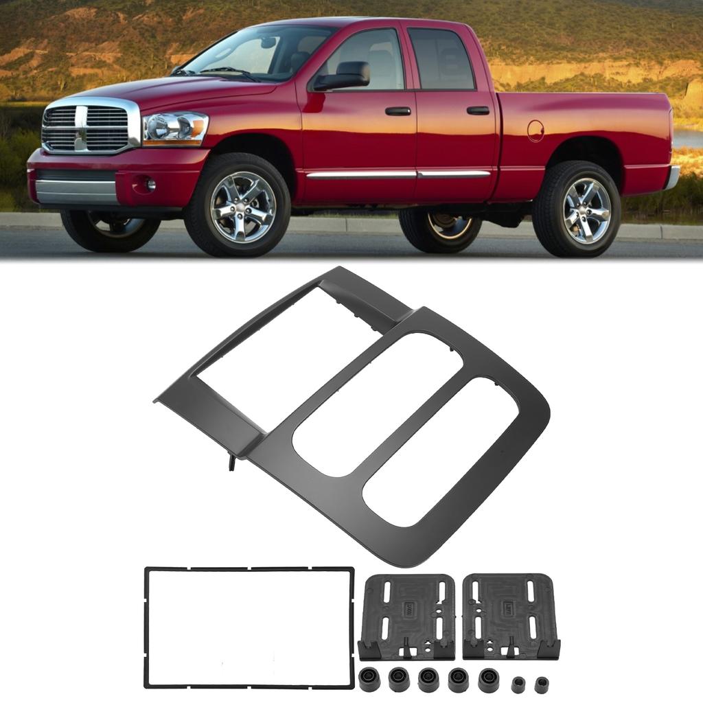 2DIN Car Radio Stereo Fascia Frame Dash CD Panel Trim Replacement for Dodge Ram Truck 2002‑2005