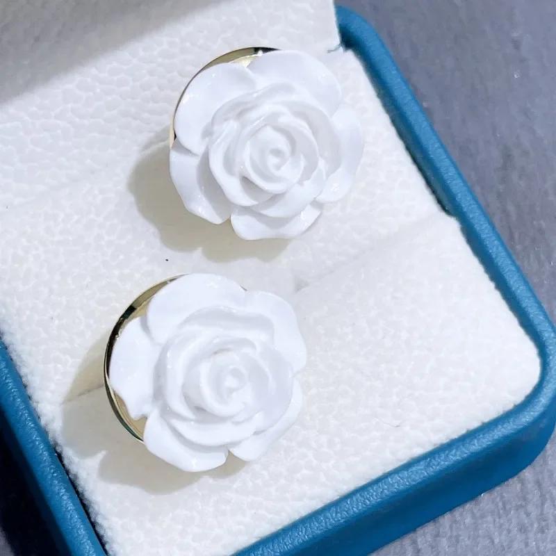 

New Style Rose Earrings for Women Fresh and Personalized Design Colorful Candy Dopamine Earrings