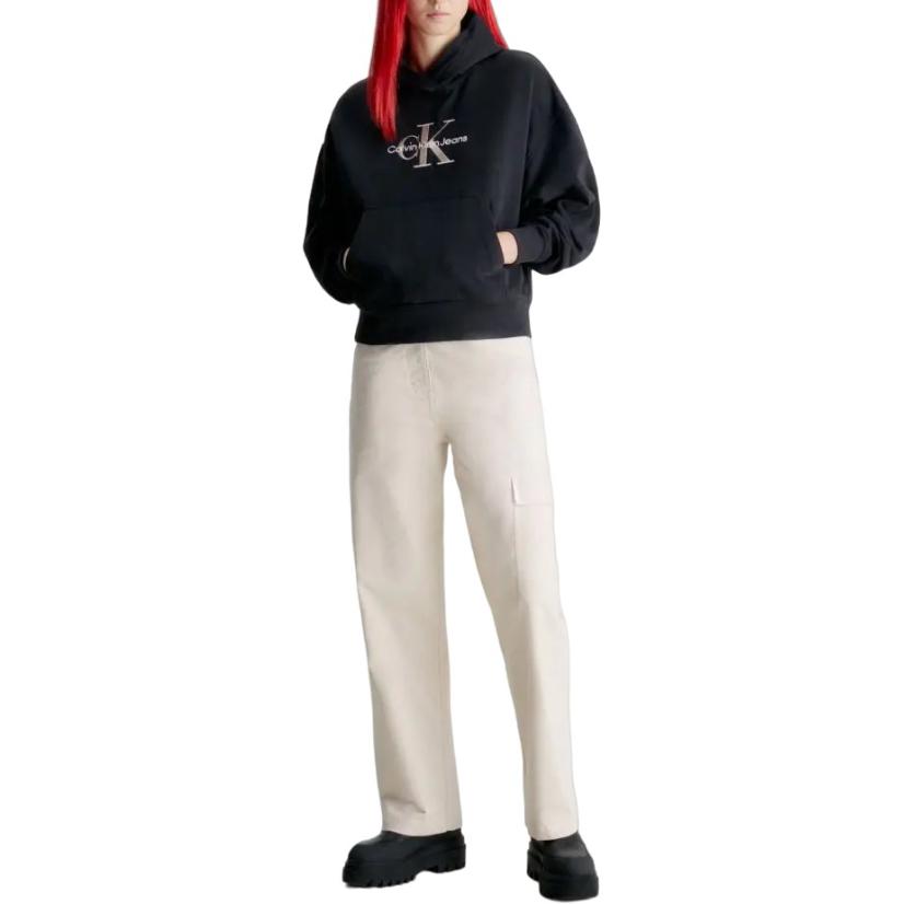 Calvin Klein Logo Printed Long Sleeve Hoodie Women Hoodies Black J20J221953-BEH