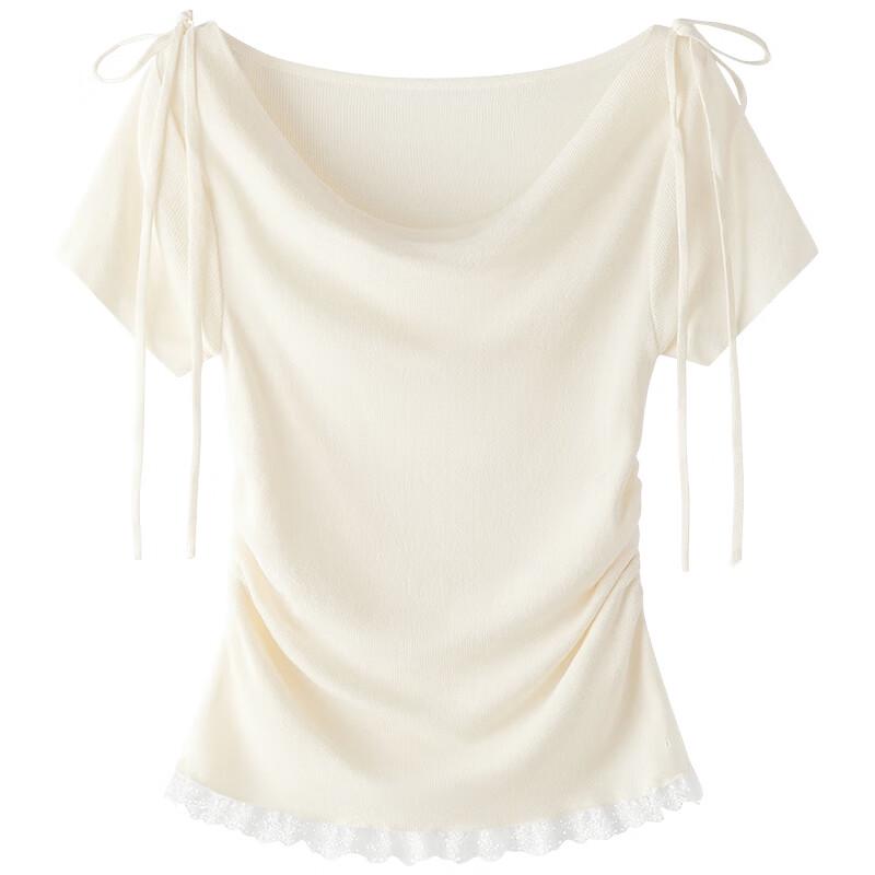 Elegant Women s Off-Shoulder Short-Sleeve Knit Top One Size