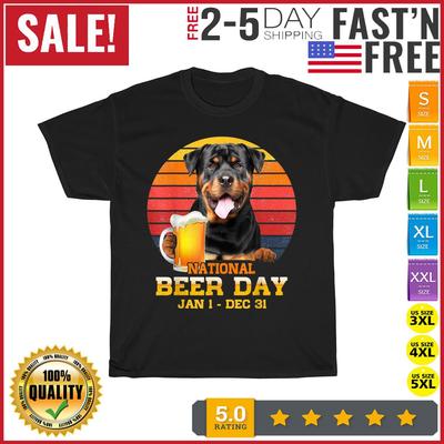 Nationaler Bier-Tag Rottweiler Hund Lustiger Rottweiler Hundeliebhaber T-Shirt Herren Damen T-Shirts Top Herren Damen
