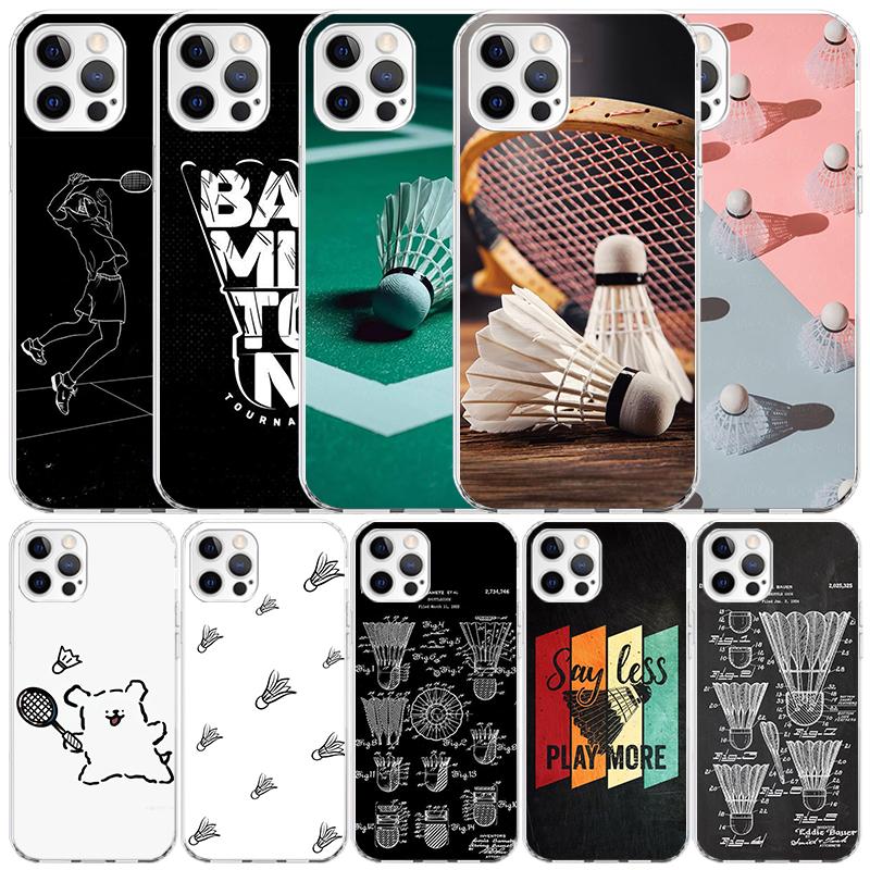 Badminton Sport Soft Cover for iPhone 16 17 Air 15 14 Pro Max 16E Phone Case 13 Mini 12 11 7 SE 8 Print Pattern Fit Cases 16 17