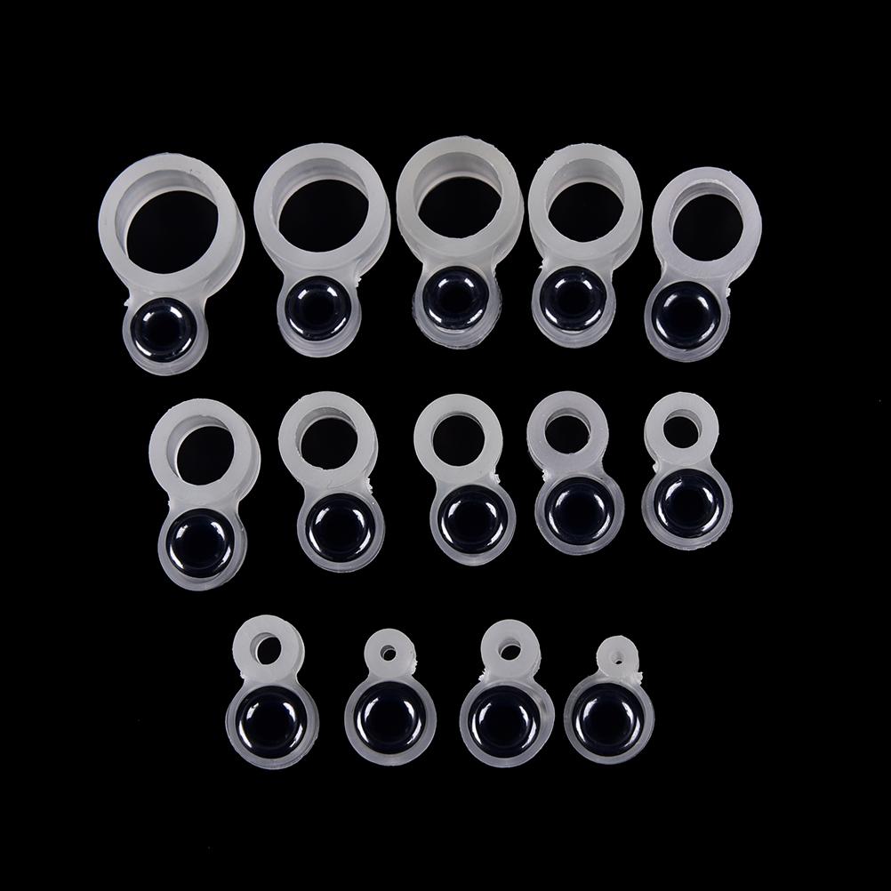

1Set 14Pcs Fishing Rod Wire Ring Fishing Line Guide Ring Silicone Different Size 1-14
