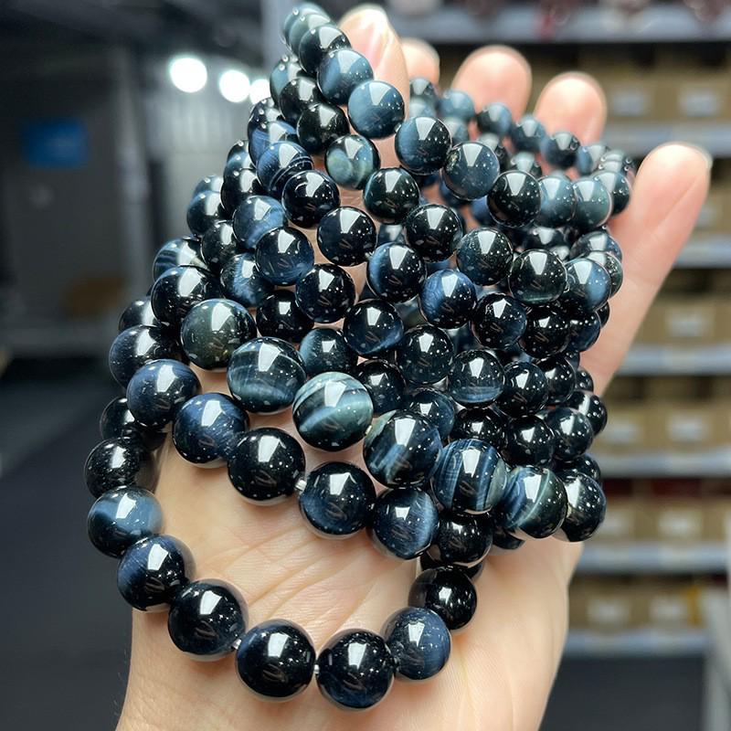 Jingdong Jewelry Unisex Round Bead Bracelet: 7A Lightning Yellow Tiger Eye Stone