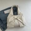Large Capacity Bow Shoulder Bag Bowknot Handbag Vintage Canvas Vest Bag  Storage Bag