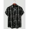 Men's Cute Cat Printed Casual Day Wear 3D Printed Short Sleeve Shirt Fashion Harajuku Hawaiian Shirt
