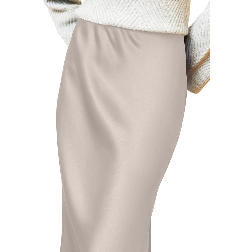 Women's Color Hip Hugging High Waist Slit Skirt