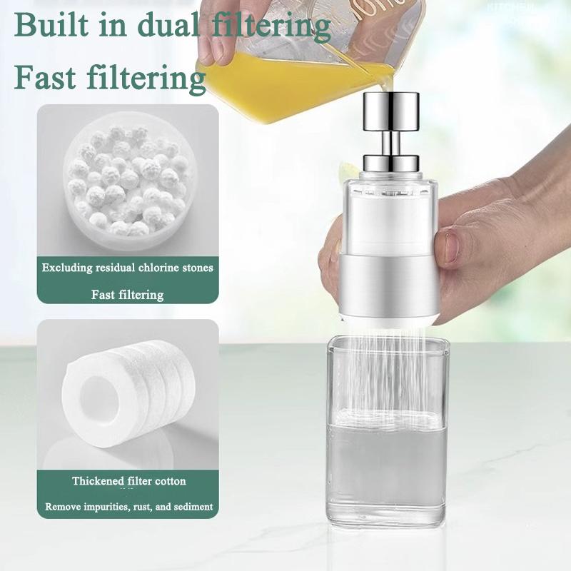 New 2 Mode Kitchen Faucet Spray Head Filter Adjustable 360° Rotary Splashback Tap Nozzle Bubbler Kitchen Sink Faucet Aerator