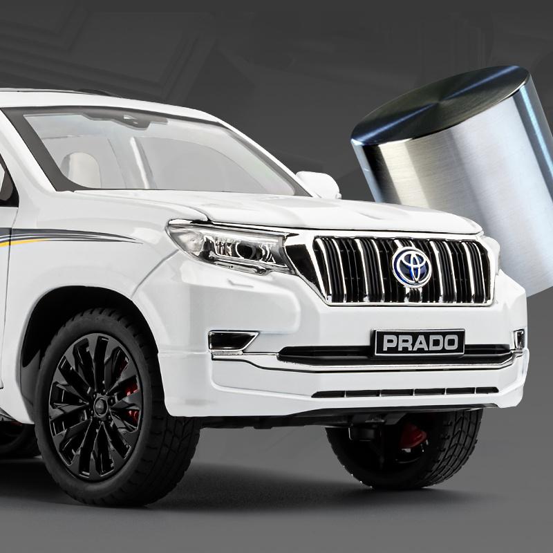 1/18 Toyota Prado Land Cruiser SUV Legierung Automodell Druckguss Metall Spielzeug Geländewagen Automodell Ton und Licht Kindergeschenk