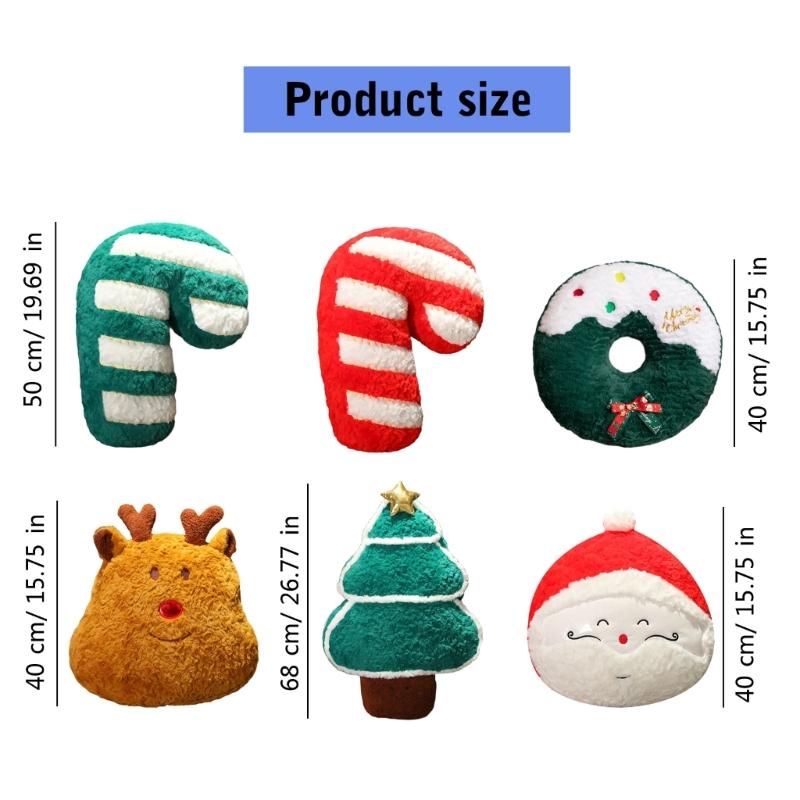 Plushie Throw Pillow Comfortable Christmas Holiday Cushion for Sofa and Bed Decoration Throw Pillows 1PC