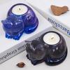 1PC Diy Crystal Dropper Resin Cat Candle Holder Animal Ornament Mirror Silicone Mold
