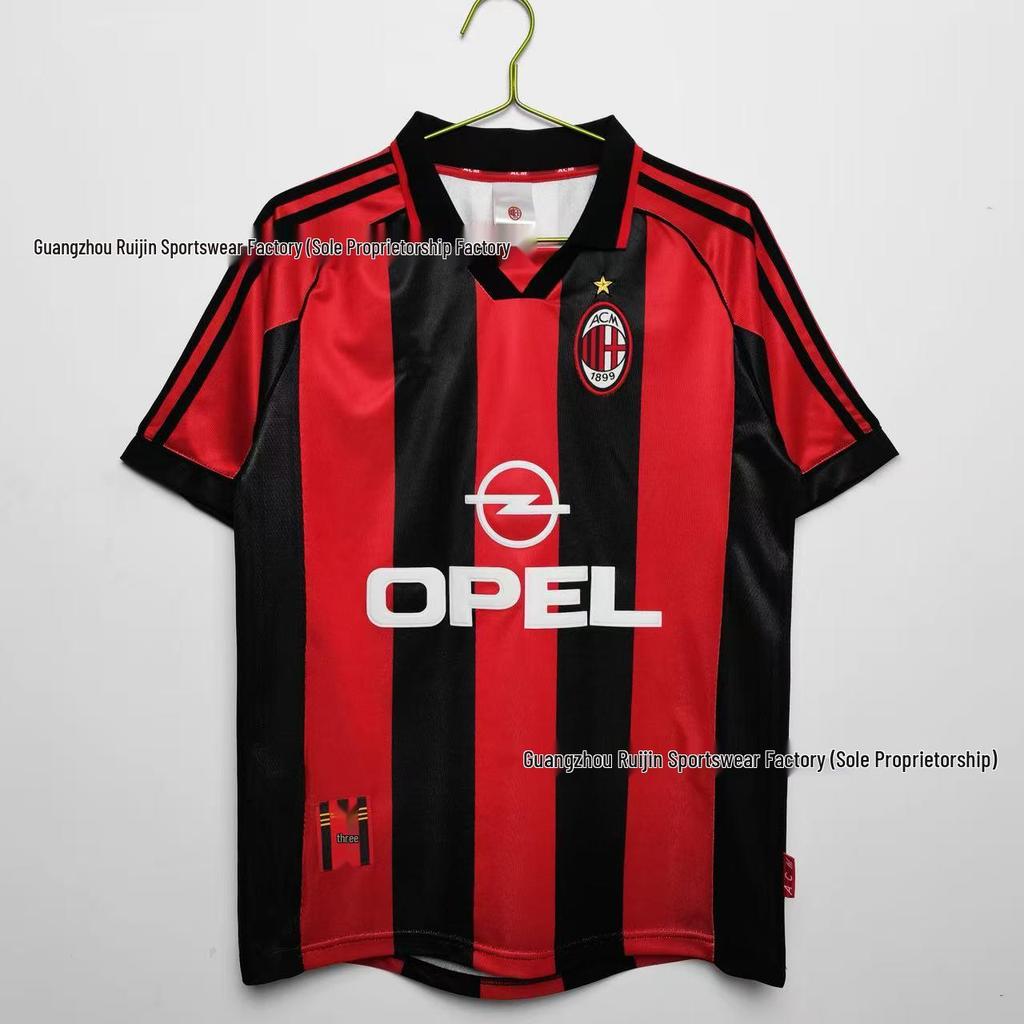 Maglia da Calcio Retrò Uomo AC Milan/Inter Milan/Juventus - Manica Corta Estiva, Ampia e Traspirante.