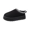 Women's Size 43 Plus Velvet Fur Warm Snow Boots - Thick Sole, Backless, Cotton Slippers