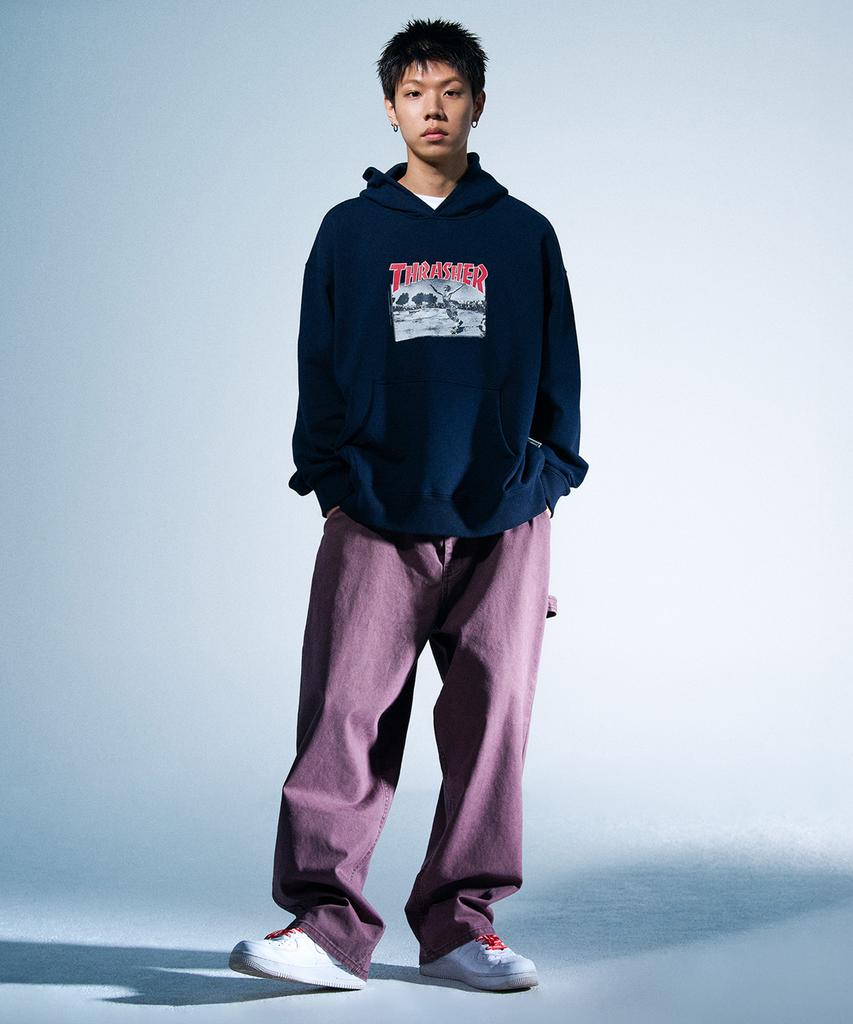 Treasure Flame Stitch Carpenter Pants Purple