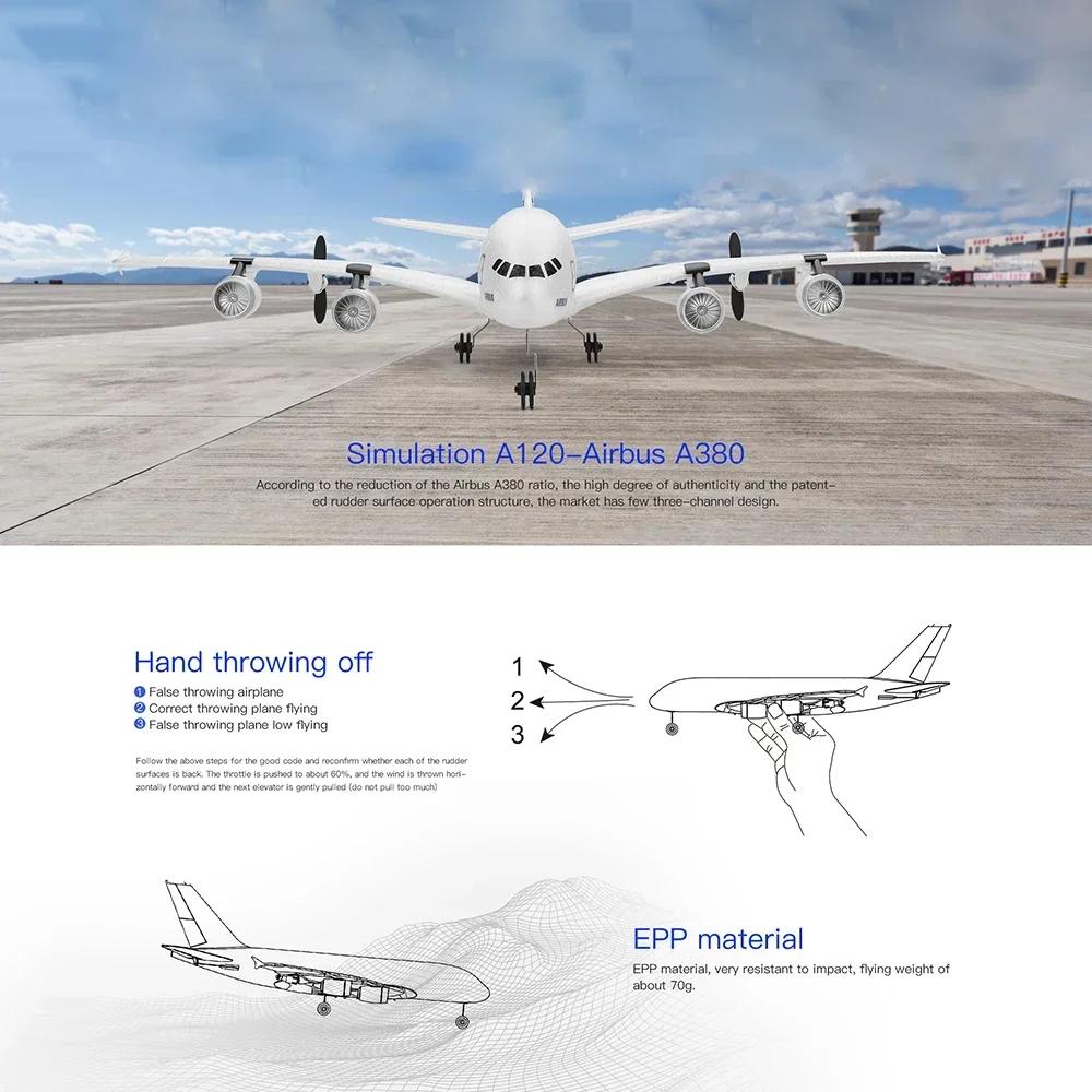 A120 3CH Remote Control Aircraft EPP Foam 2.4G RC Airplane Toys Glide Fixed Wing RTF Plane Outdoor Toy Dron Model Children Gifts