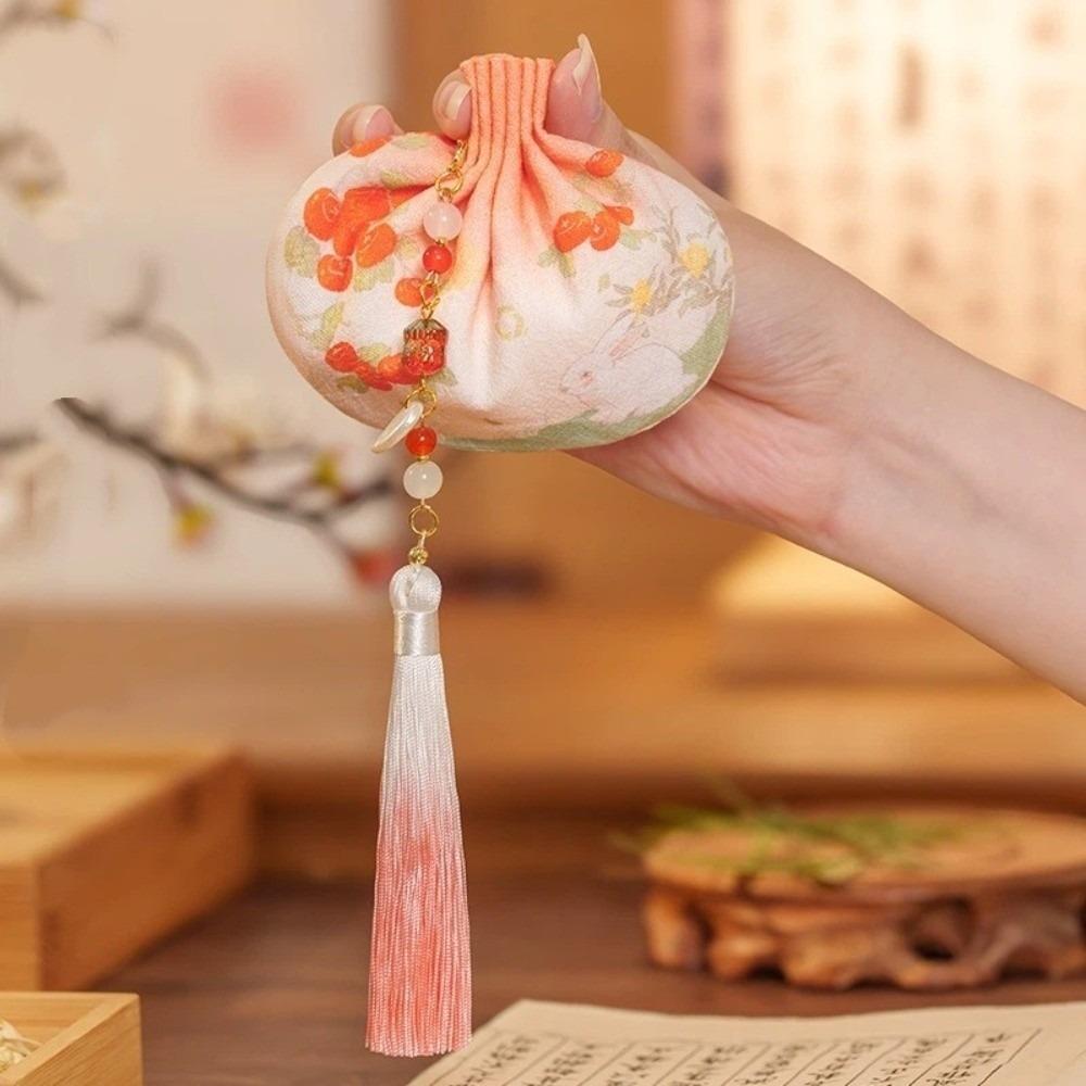 Zen Inspired Ancient Style Sachet Handmade Empty Bag Elegant Lotus Bag Mid Autumn Festival
