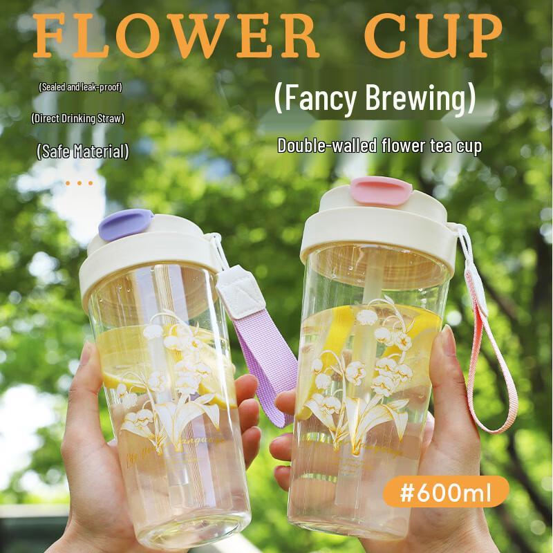 

Lily of the Valley Large Capacity Plastic Straw Cup