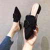 Fashion Female Shoes Cover Toe Butterfly-Knot Mules For Women 2024 Slippers Casual Square heel Loafers Slides  New Luxury Pointed