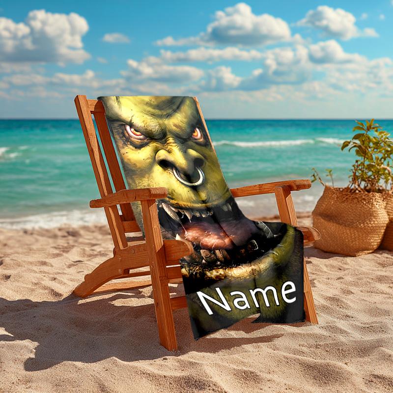 Personalized customized proof beach towel with World of Warcraft pattern - soft, absorbent,quick-drying,perfect swimming,camping&bathing