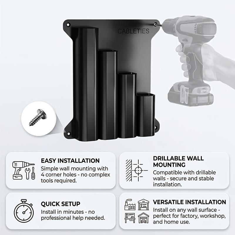 Wall Mounted Cable Ties Storage Rack Multi Slot Organizer Holder for Workshop Garage Organizer Management