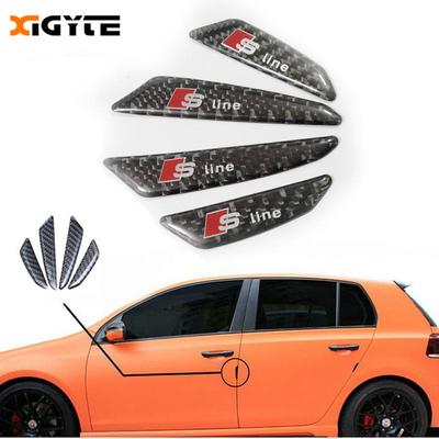 4pcs Carbon Fiber Interior Door Handle Bowl Sline badge Stickers For Audi A3 Q3